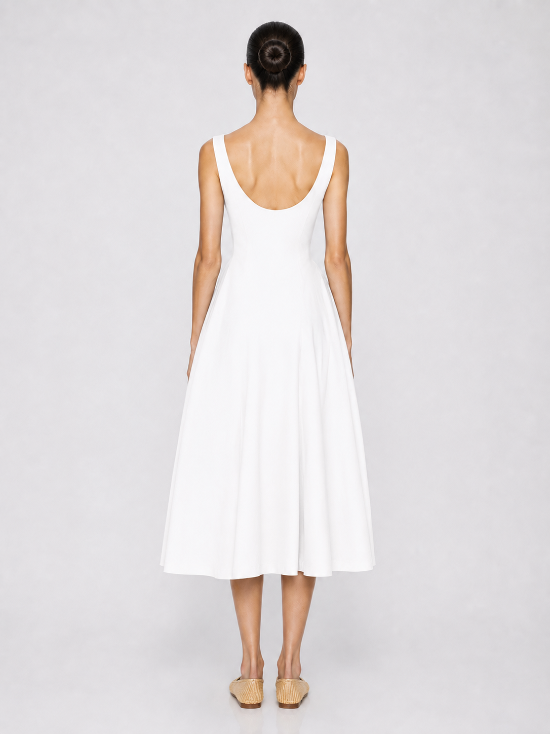 Structured Sleeveless Midi Dress