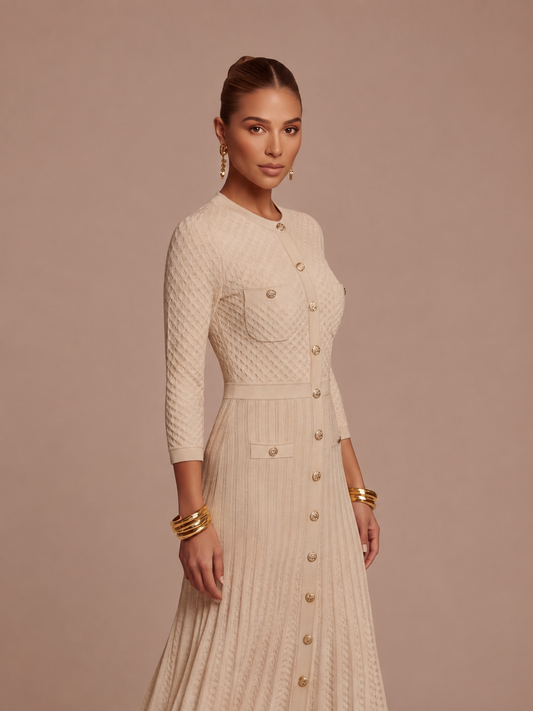 Sheer Knit Slim Maxi Dress