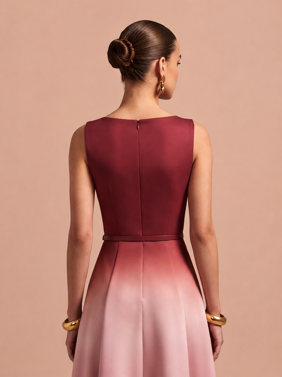 Ombre Flared Midi Dress