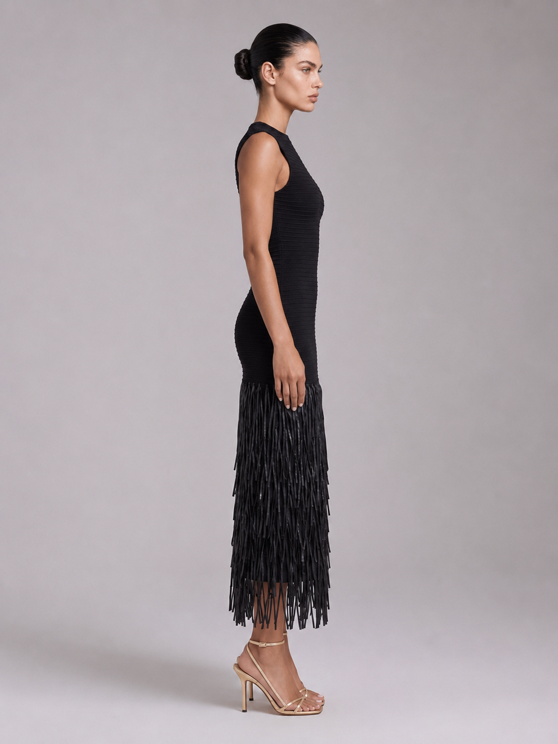 Sleeveless Tassel Evening Dress