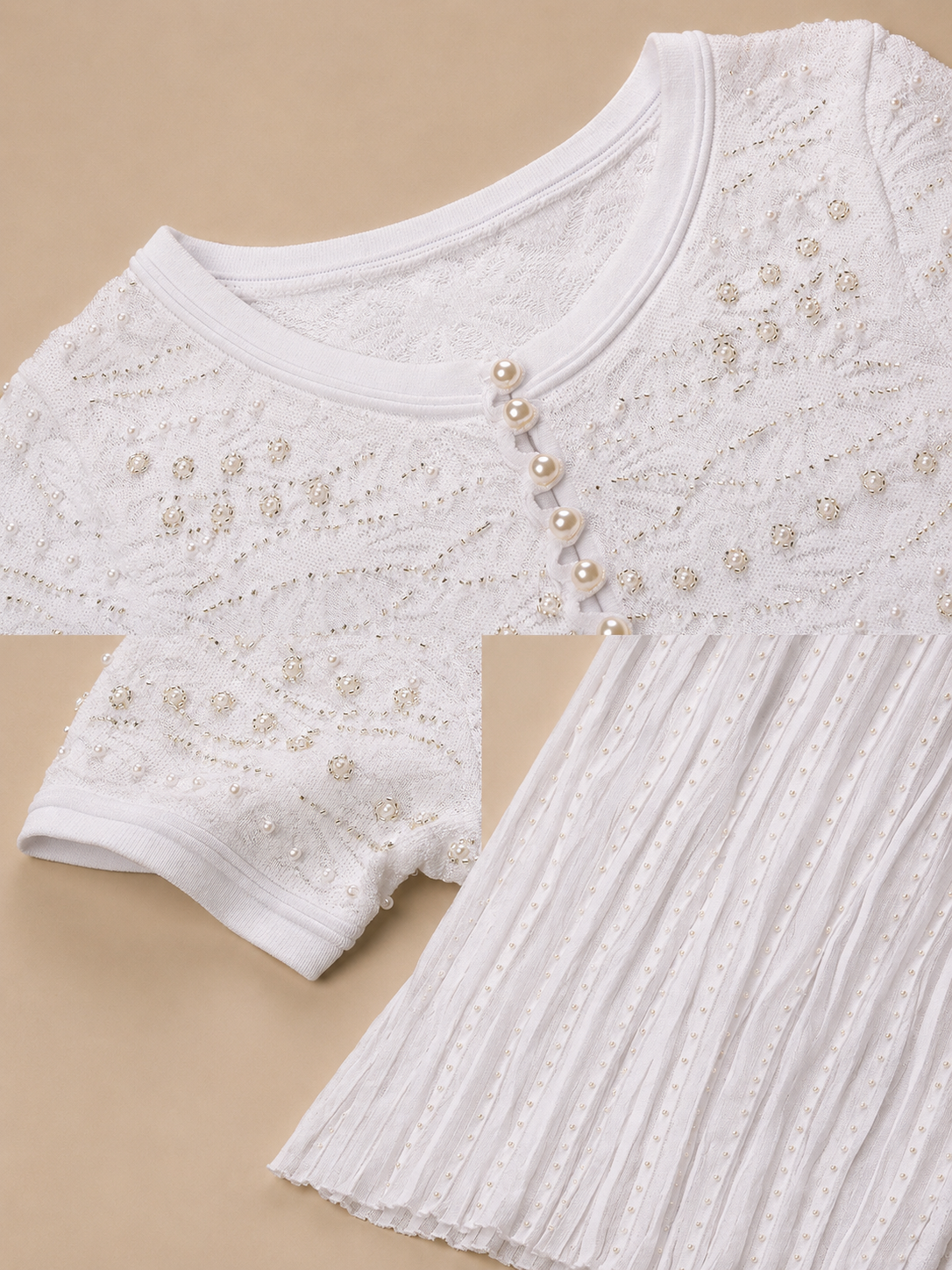 Pearl Embellished Midi Dress