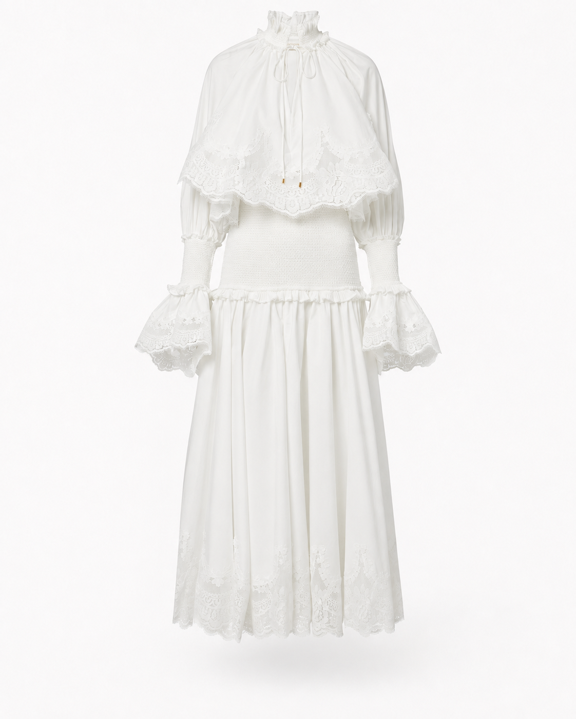 Broderie Trim Cotton Maxi Dress