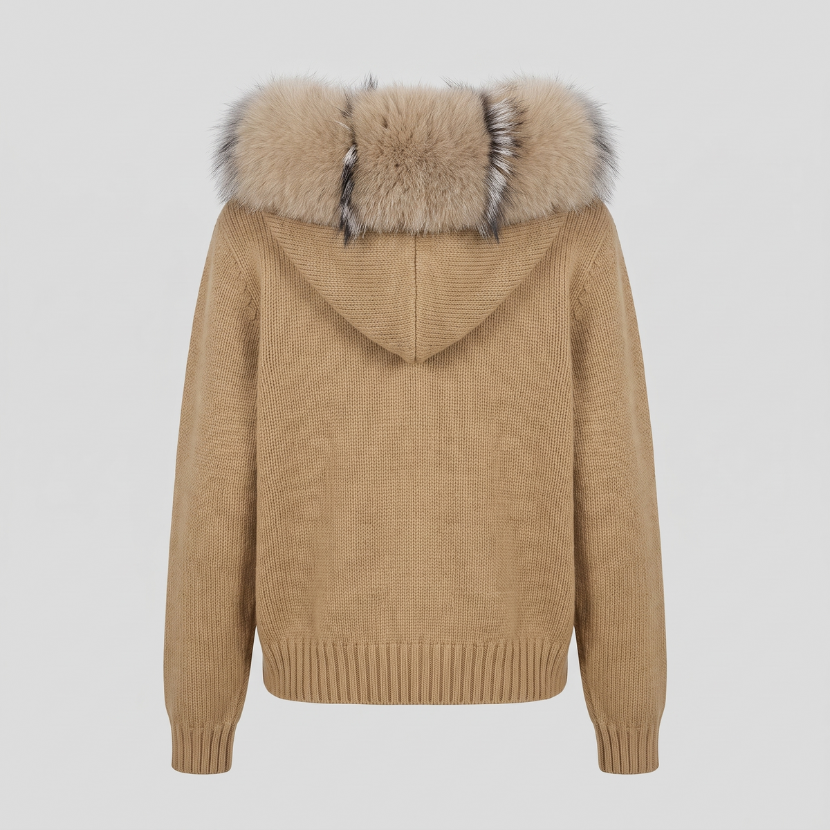 Detachable Fur-Collar Wool-Blend Jacket | LUVIERA
