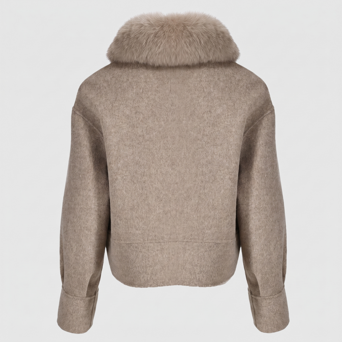 Detachable Fox-Fur Collar Cashmere Jacket