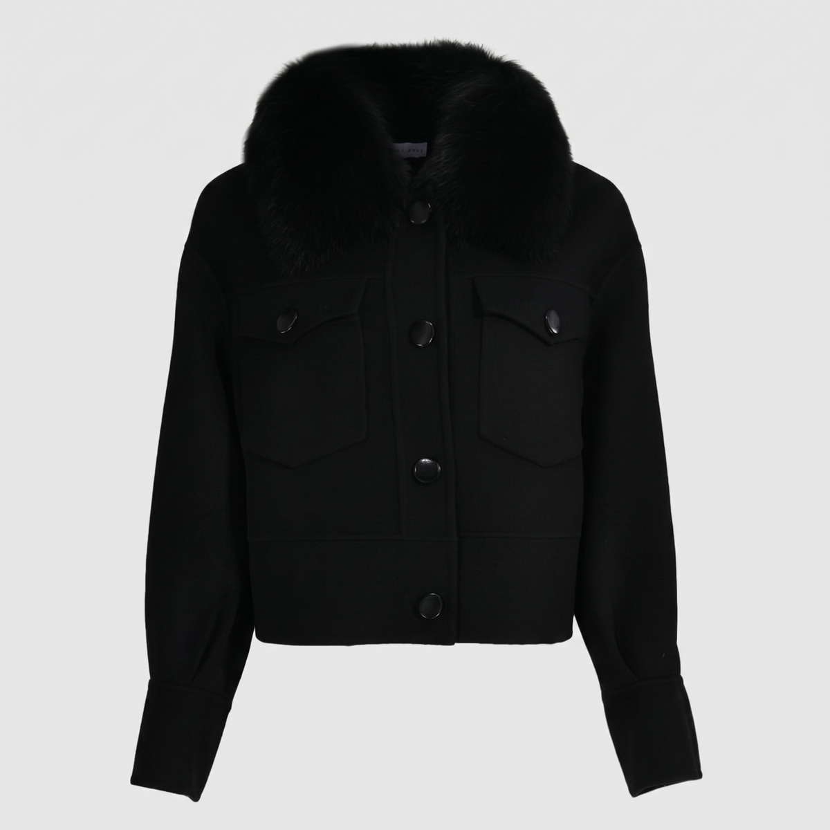 Detachable Fox-Fur Collar Cashmere Jacket