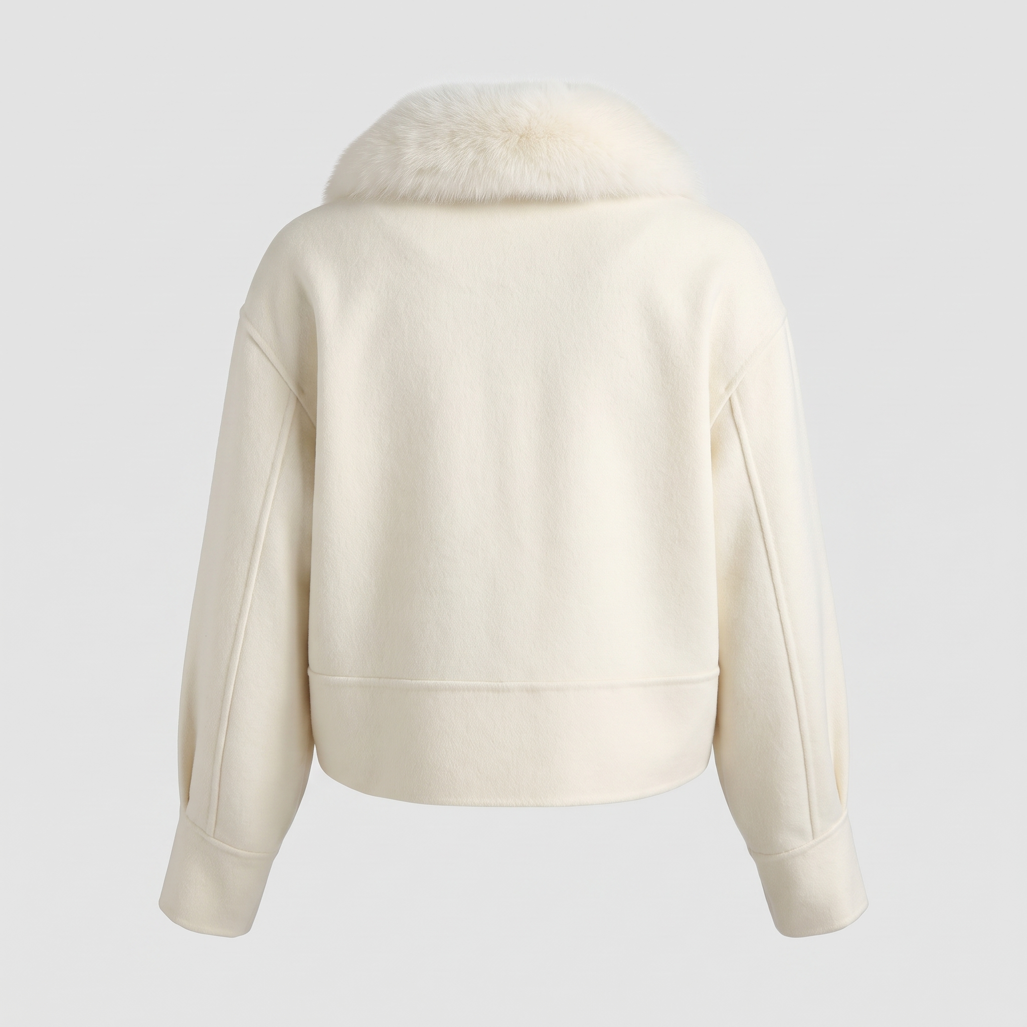 Detachable Fox-Fur Collar Cashmere Jacket