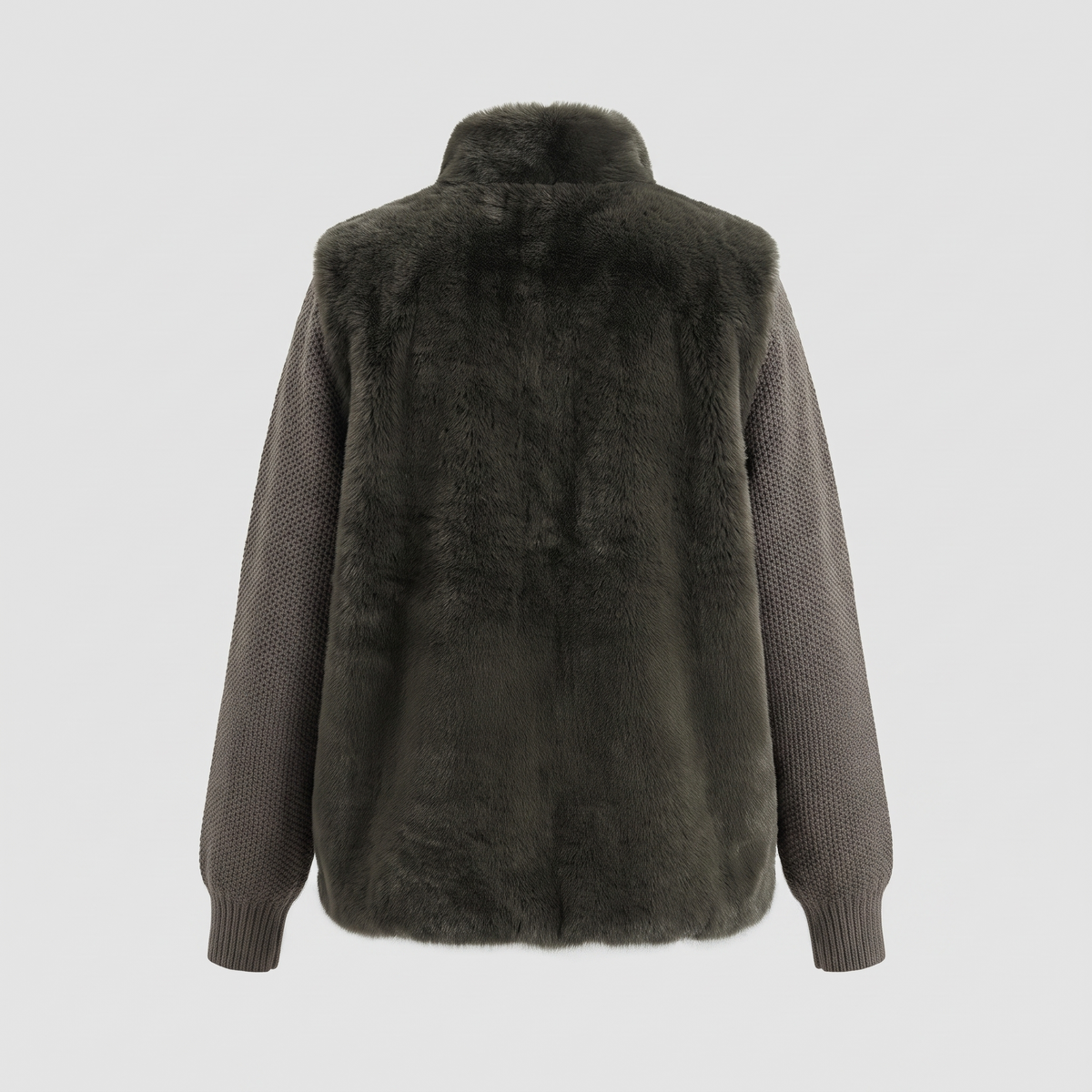 Rex Fur & Wool Knit Jacket