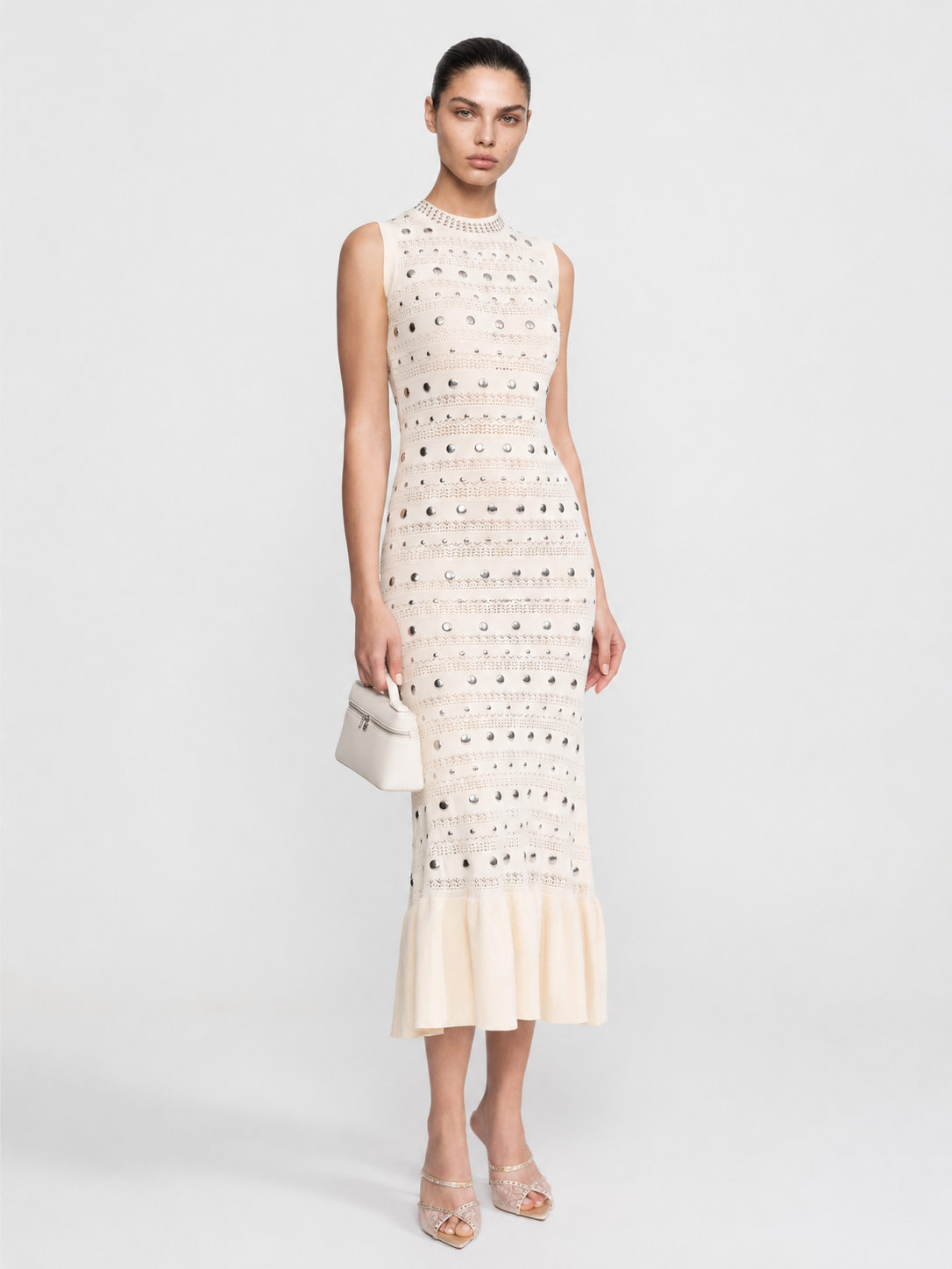 Embellished Knit Midi Dress