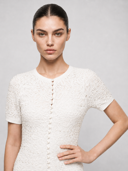 Pearl Embellished Midi Dress