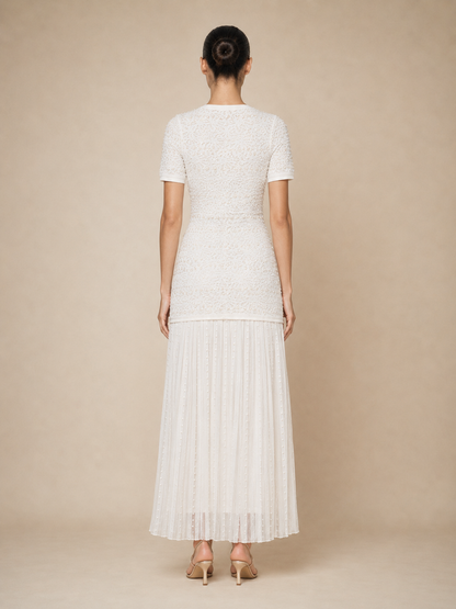 Pearl Embellished Midi Dress