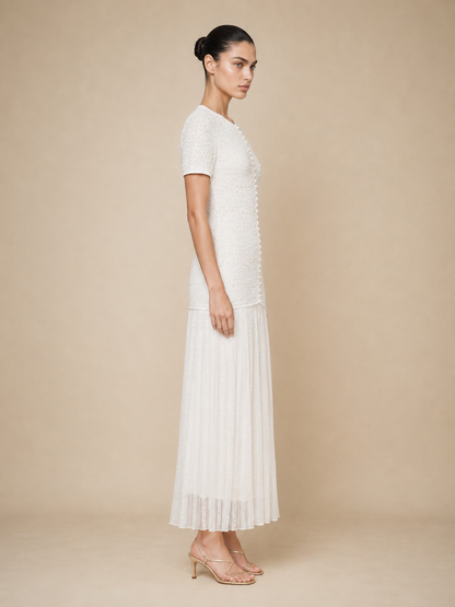 Pearl Embellished Midi Dress