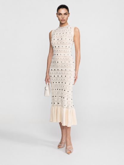 Embellished Knit Midi Dress