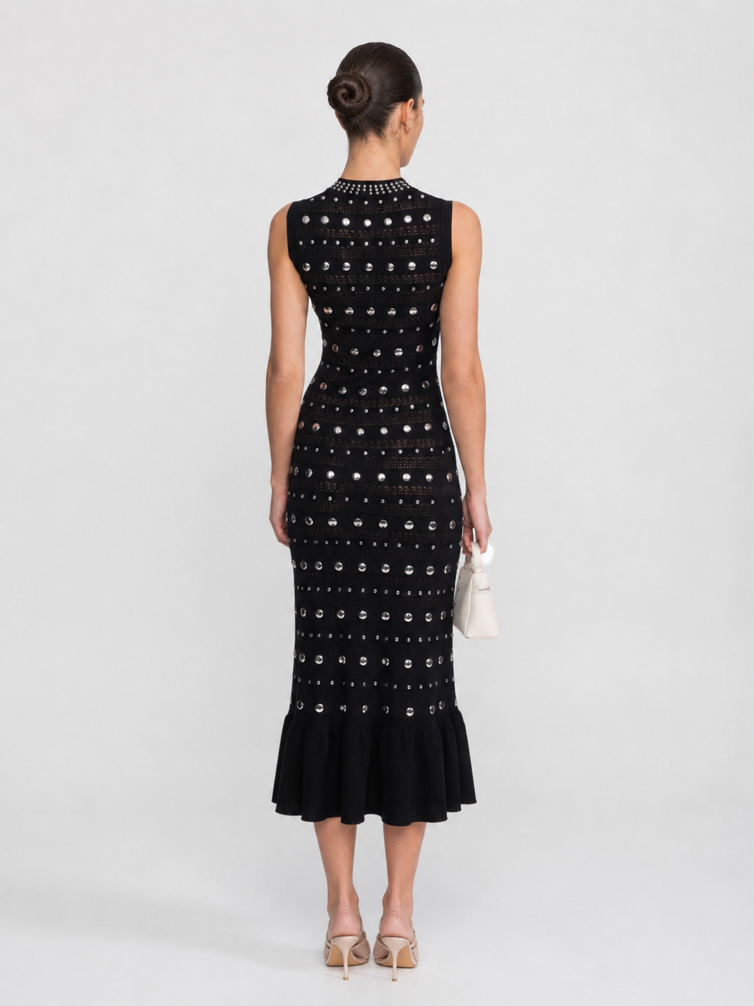 Embellished Knit Midi Dress