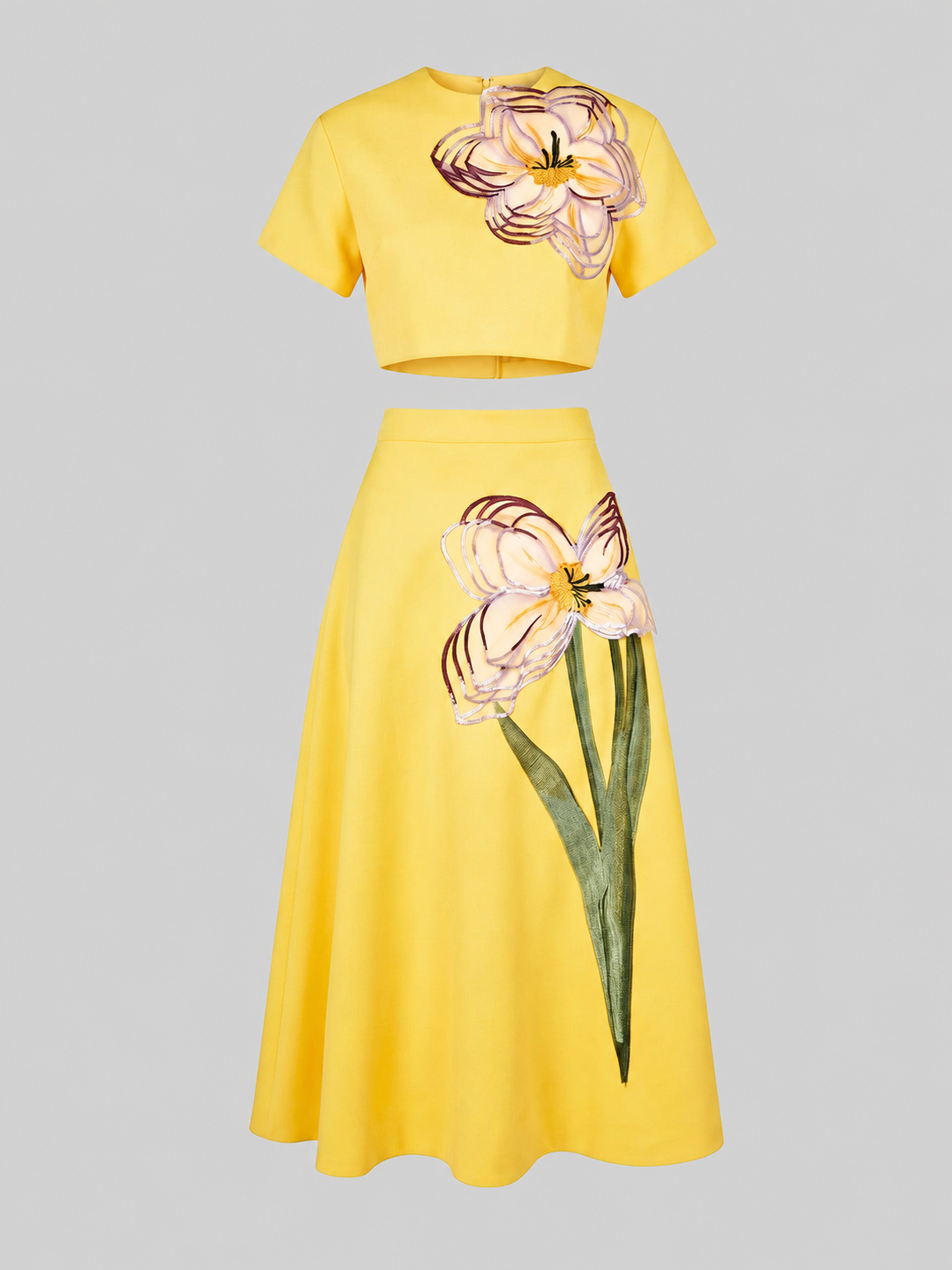 Floral Crop Top & Maxi Skirt Set