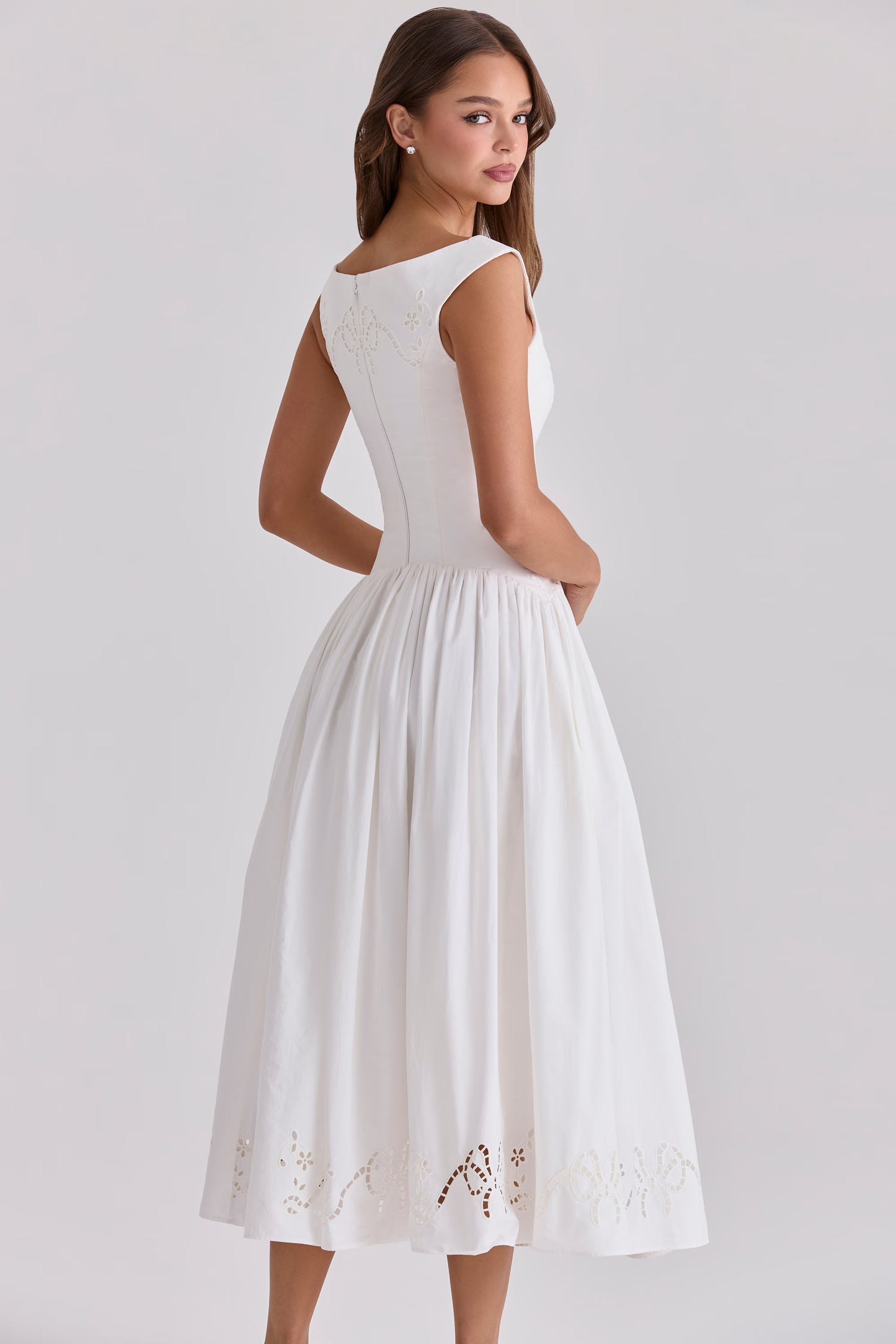 White Cut-Out Bow Maxi Dress
