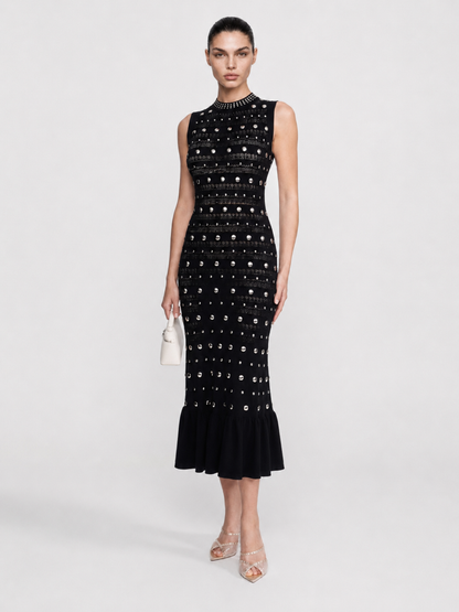 Embellished Knit Midi Dress