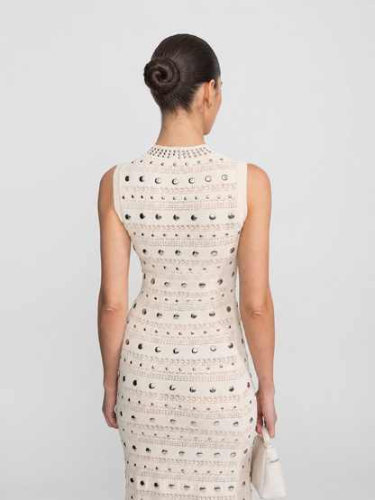 Embellished Knit Midi Dress