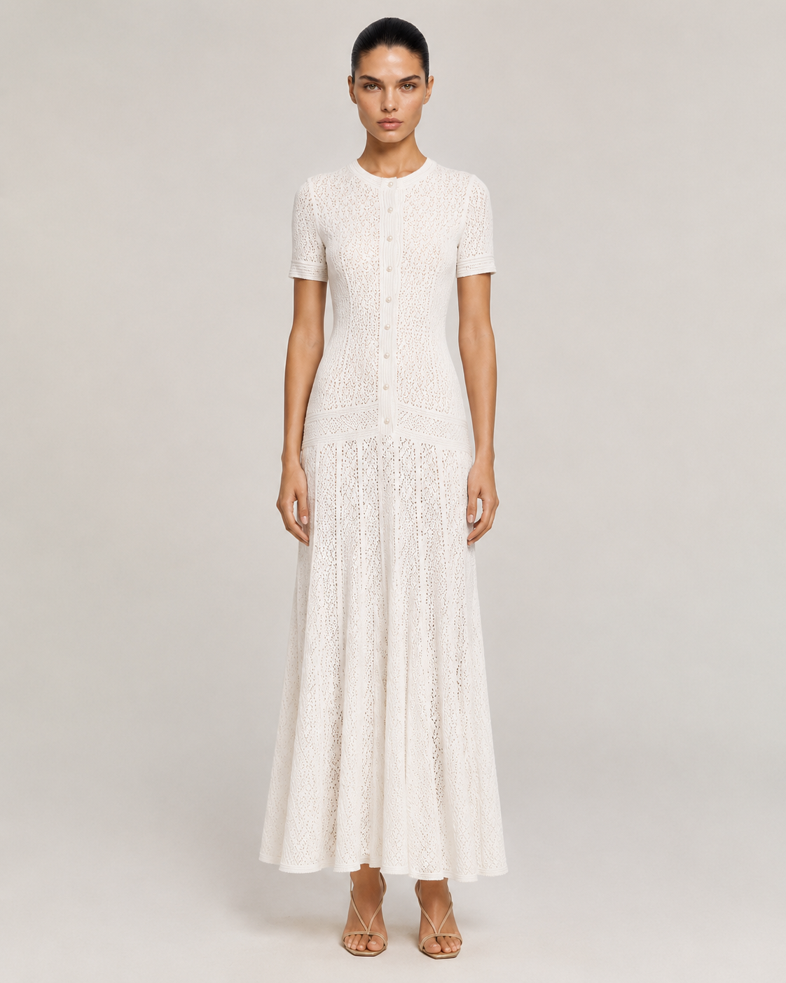 Shimmer Cut-Out Waist Maxi Dress