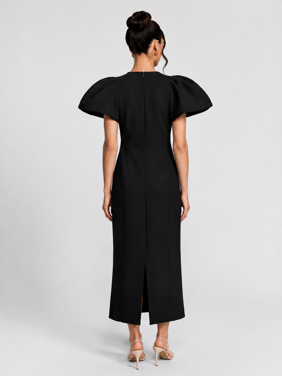 3D Floral Appliqué Maxi Dress