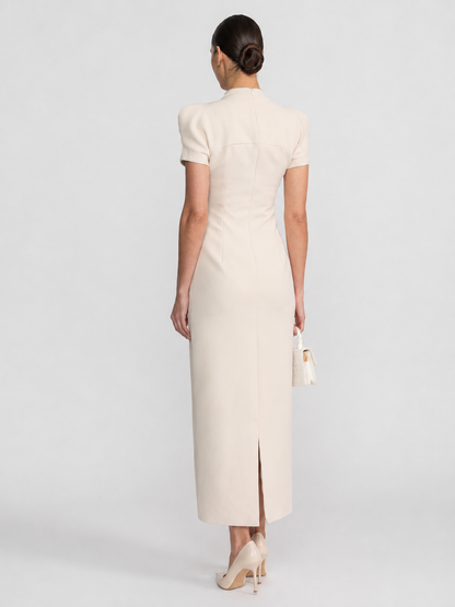 Crystal Appliqué Midi Dress