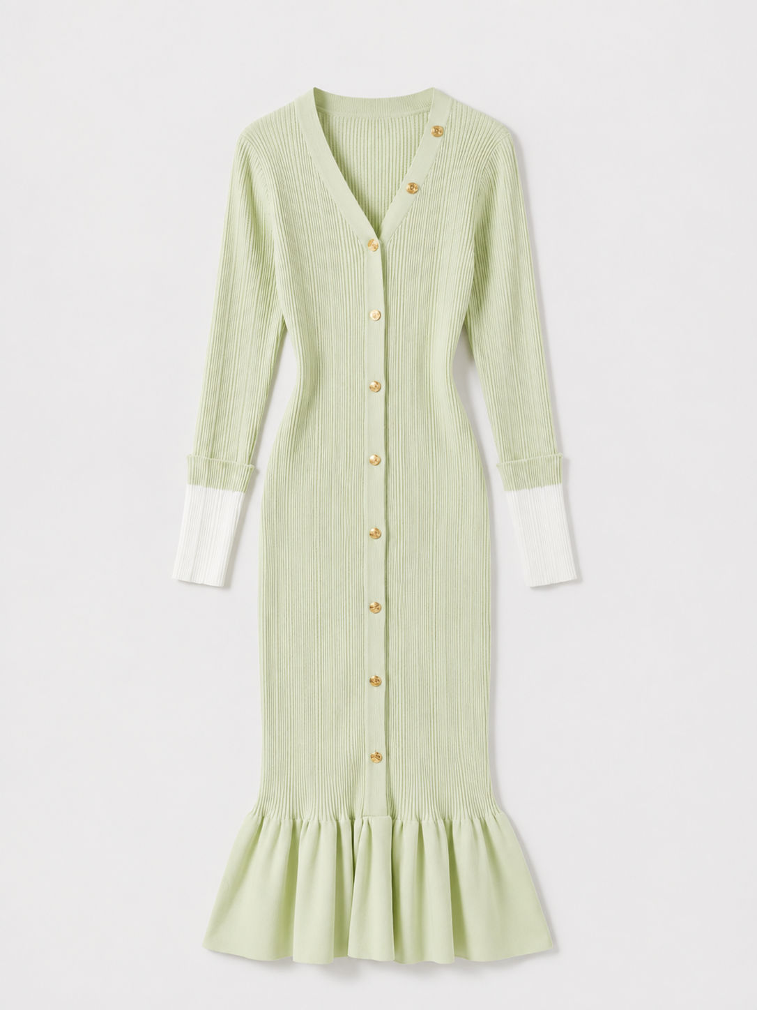 Jewel Button Fishtail Dress