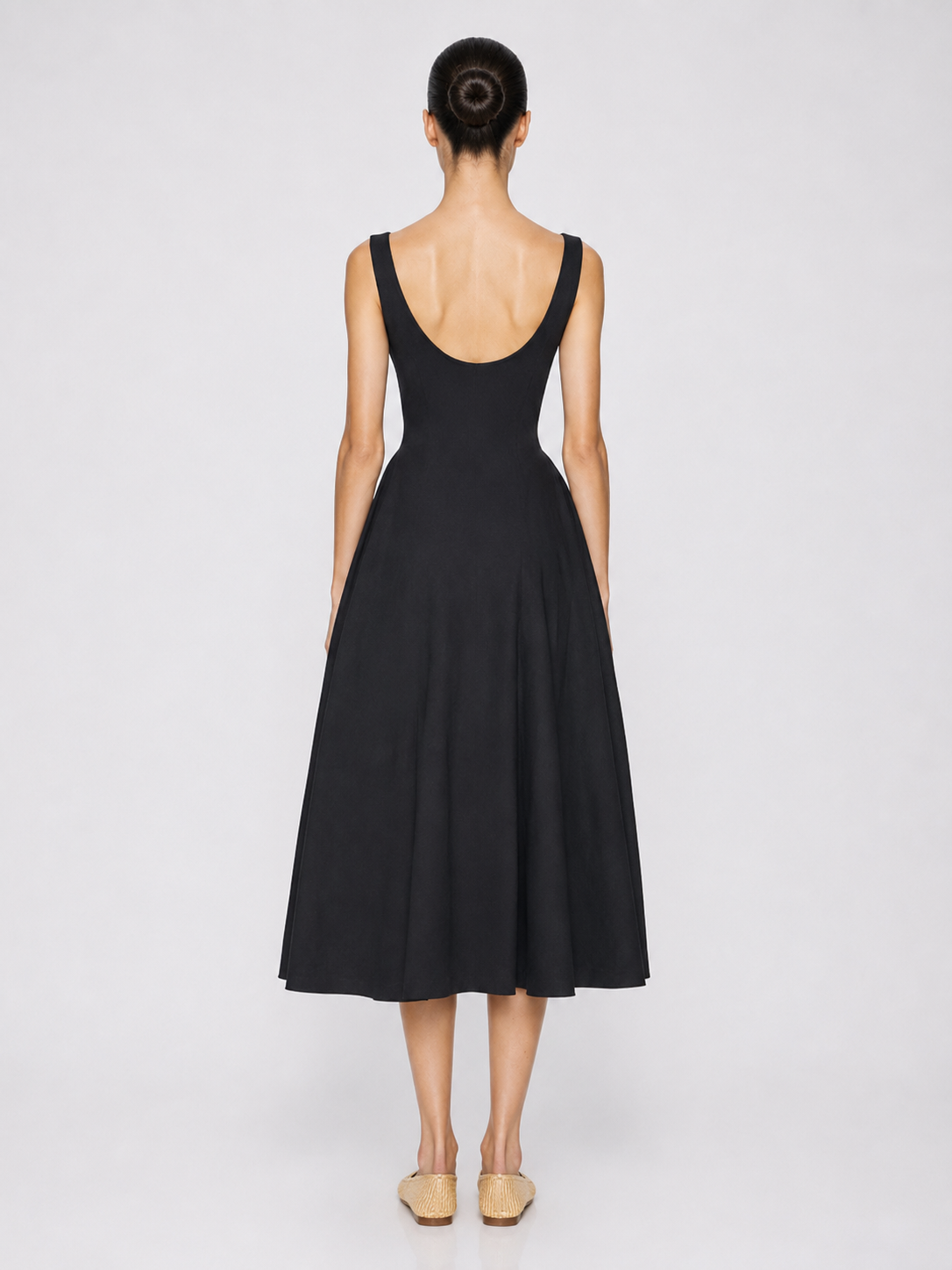 Structured Sleeveless Midi Dress