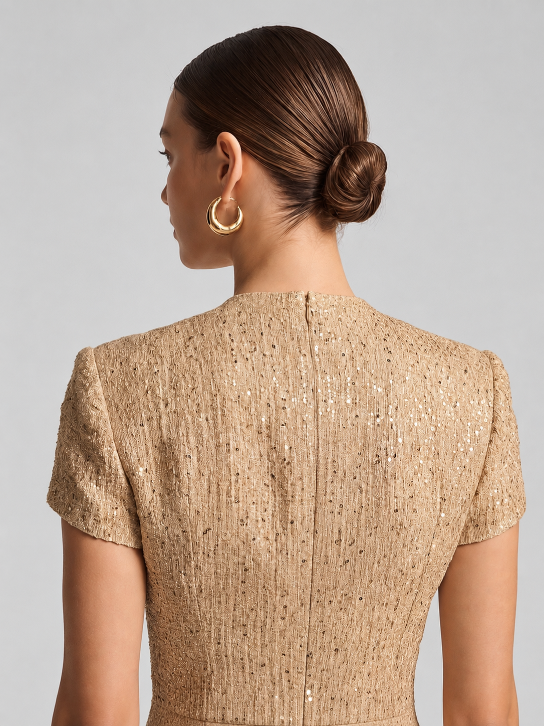 Gold Collared Mini Dress
