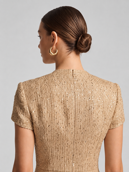 Gold Collared Mini Dress