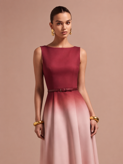 Ombre Flared Midi Dress