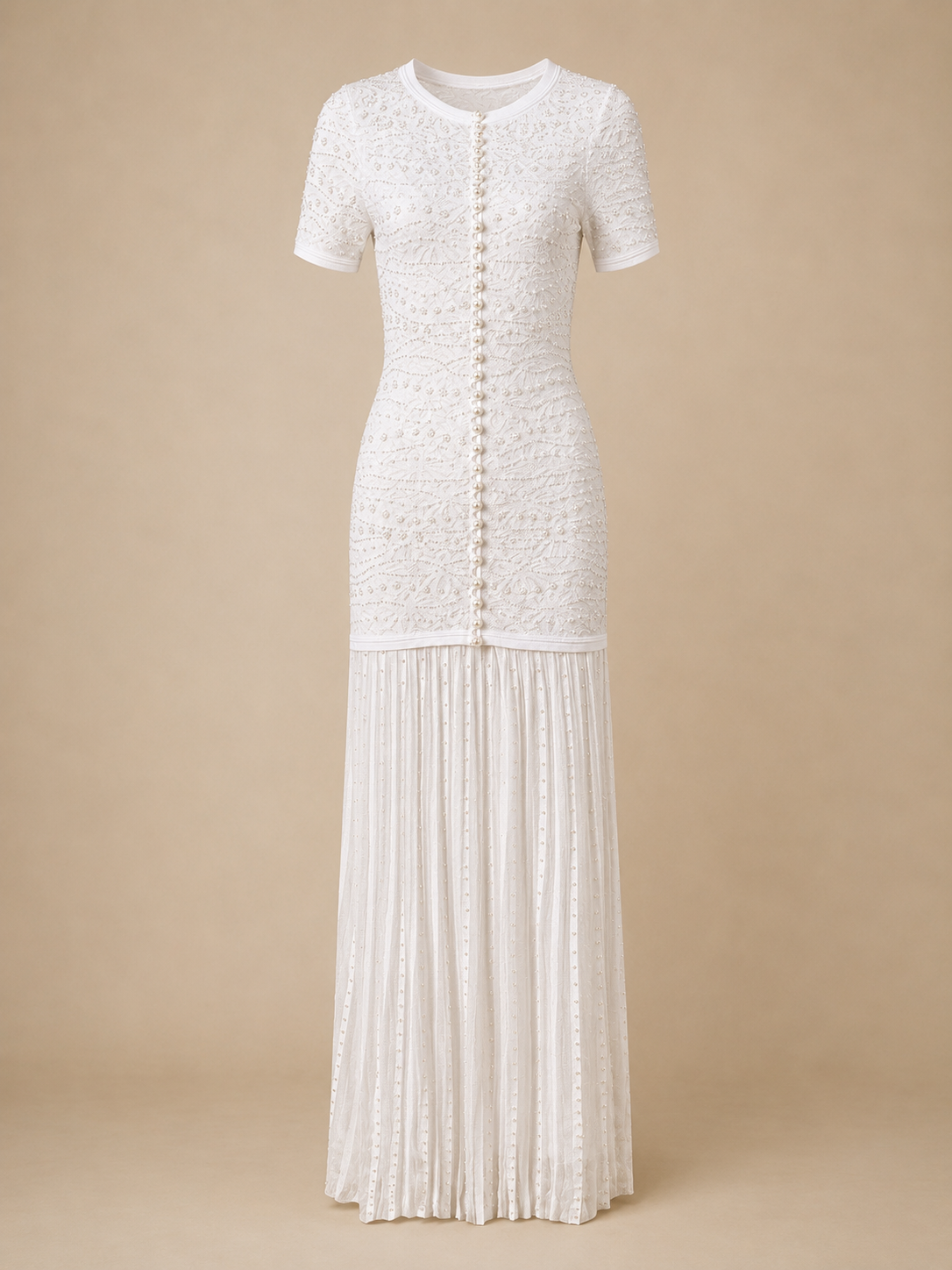 Pearl Embellished Midi Dress