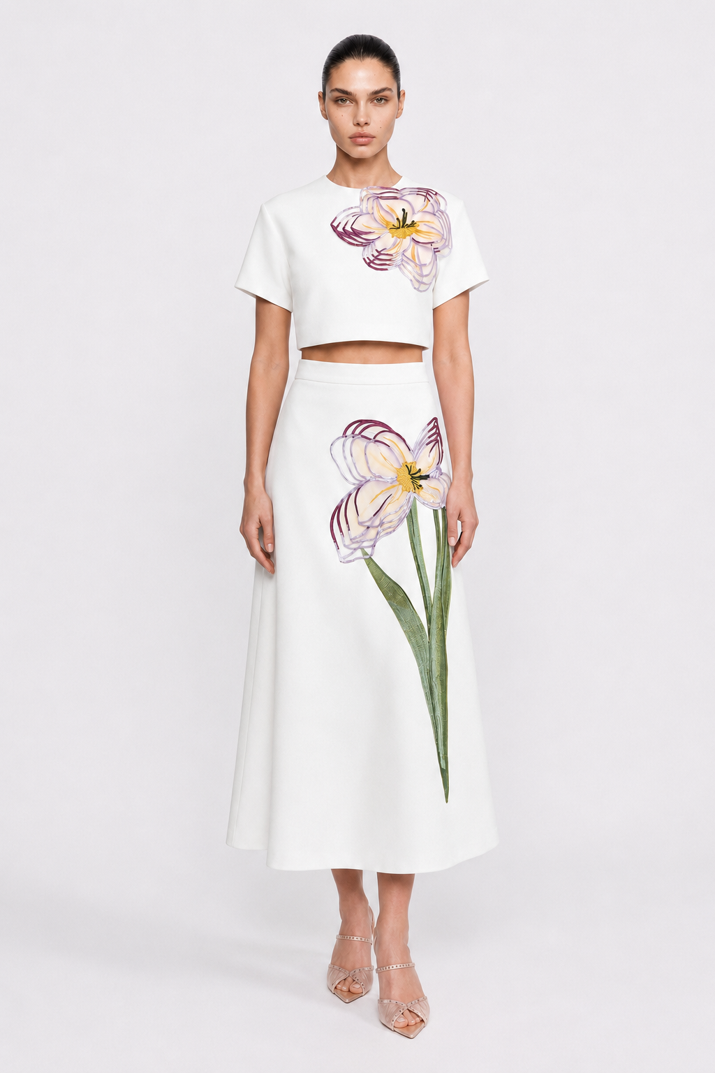Floral Crop Top & Maxi Skirt Set