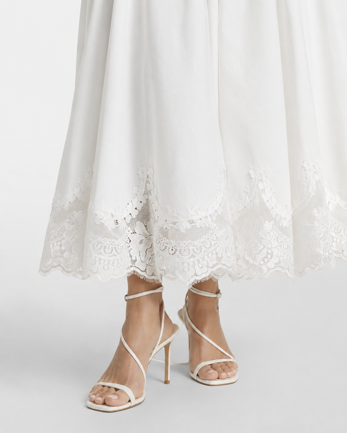 Broderie Trim Cotton Maxi Dress