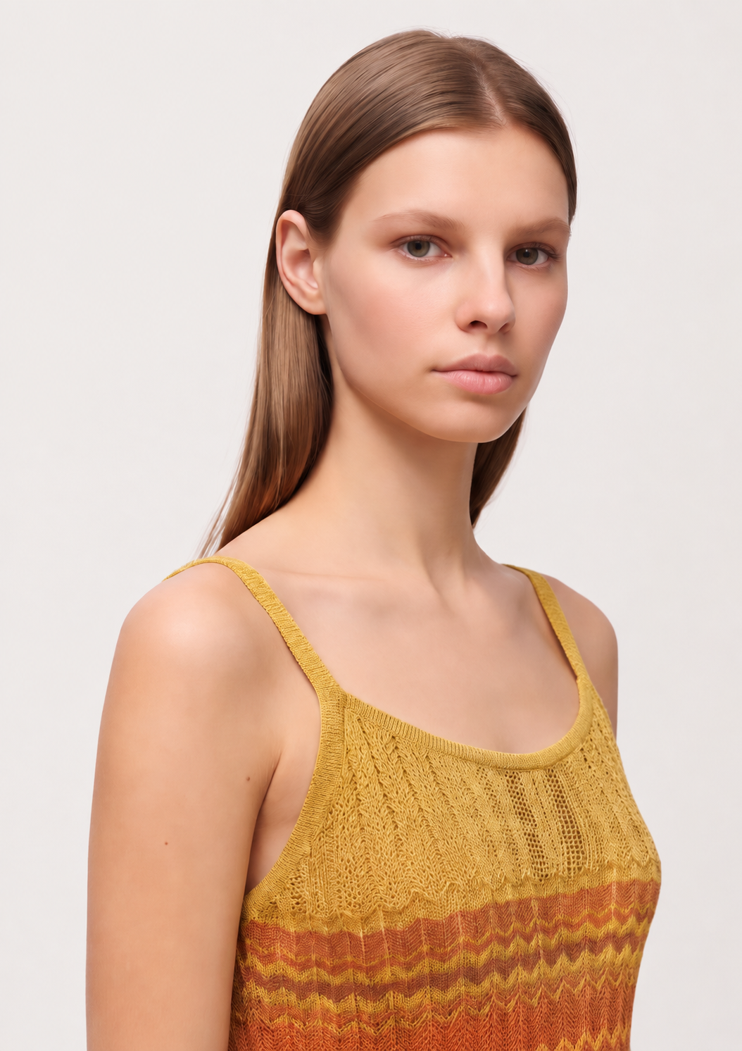 Gradient Pointelle Knit Maxi Dress