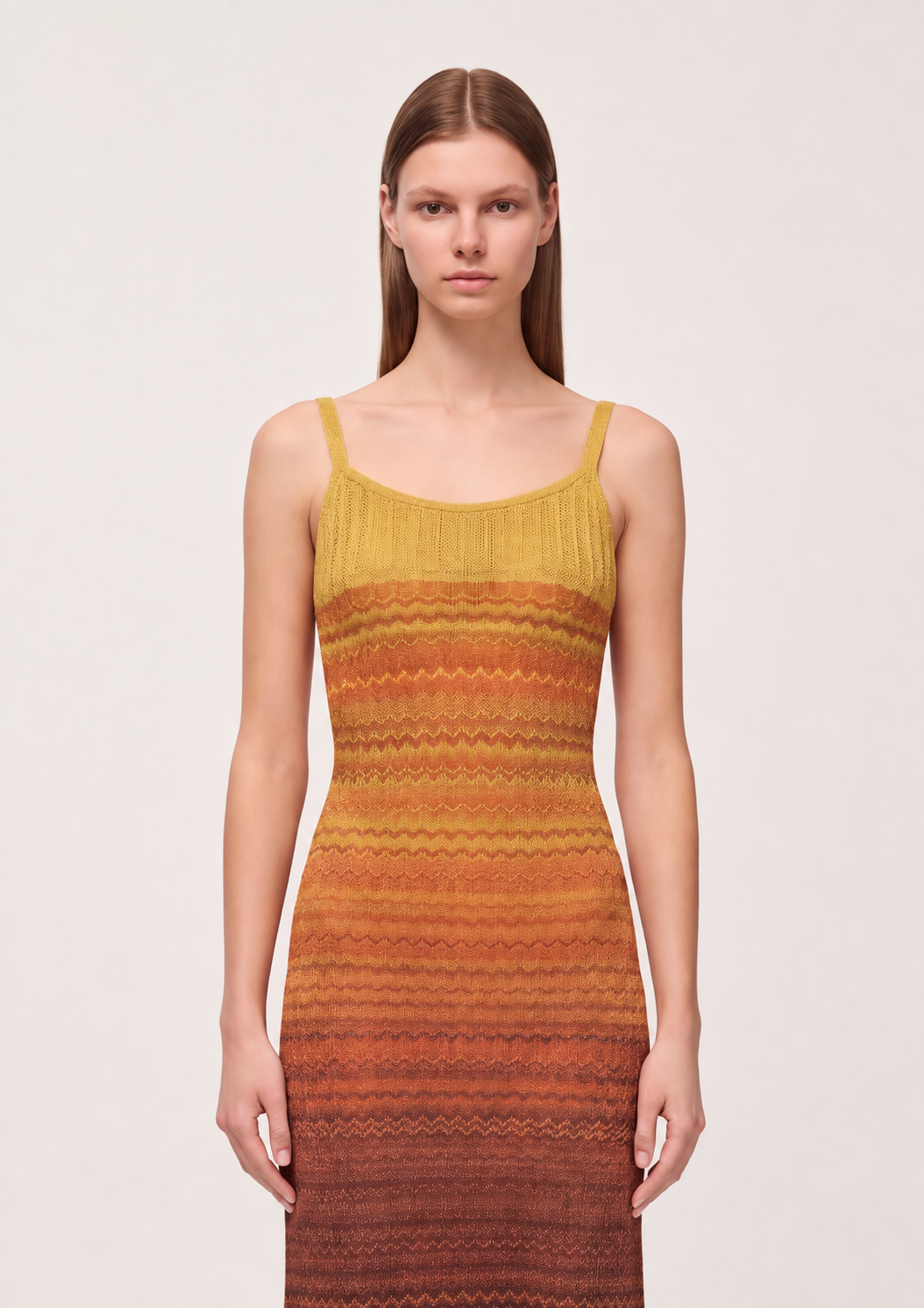 Gradient Pointelle Knit Maxi Dress