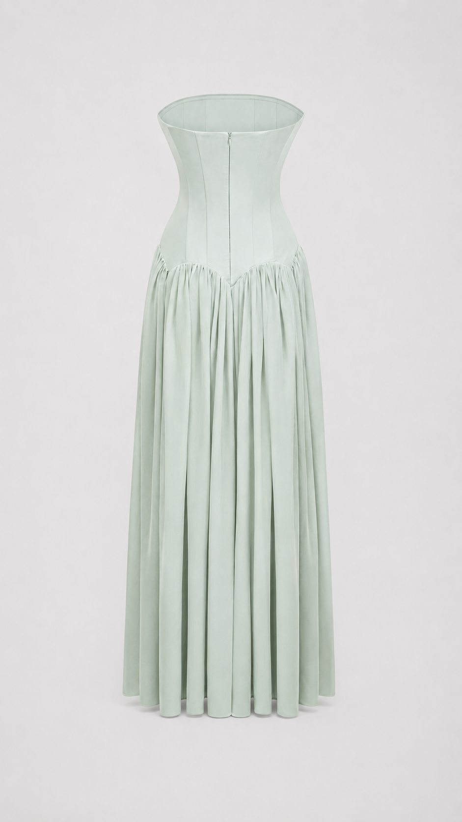 Sage Pleated Corset Maxi Dress