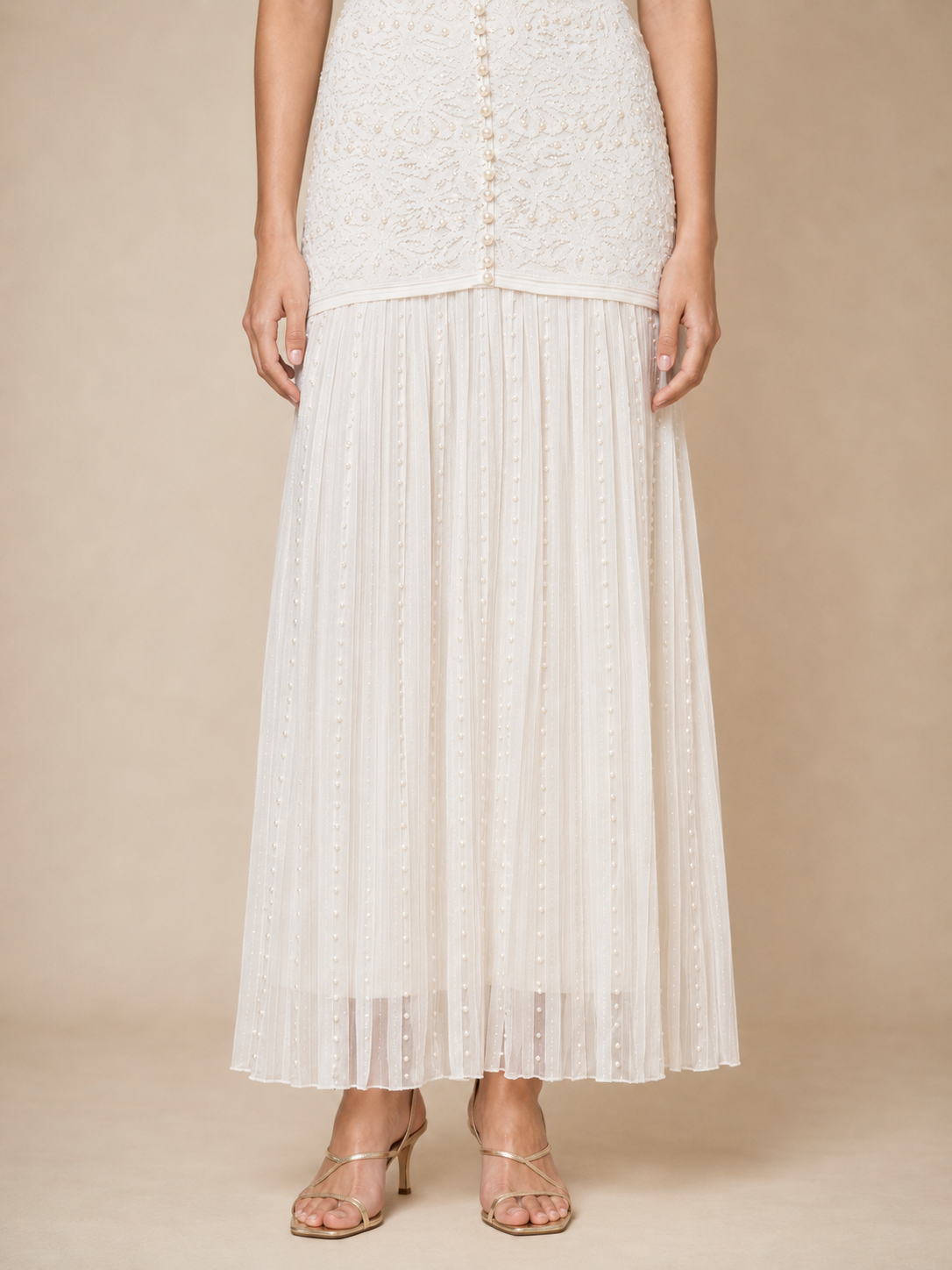 Pearl Embellished Midi Dress