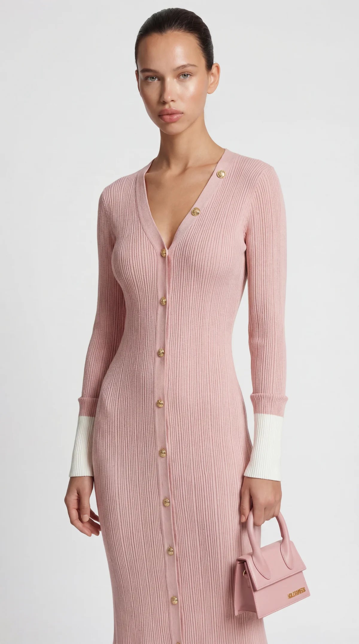 Jewel Button Fishtail Dress