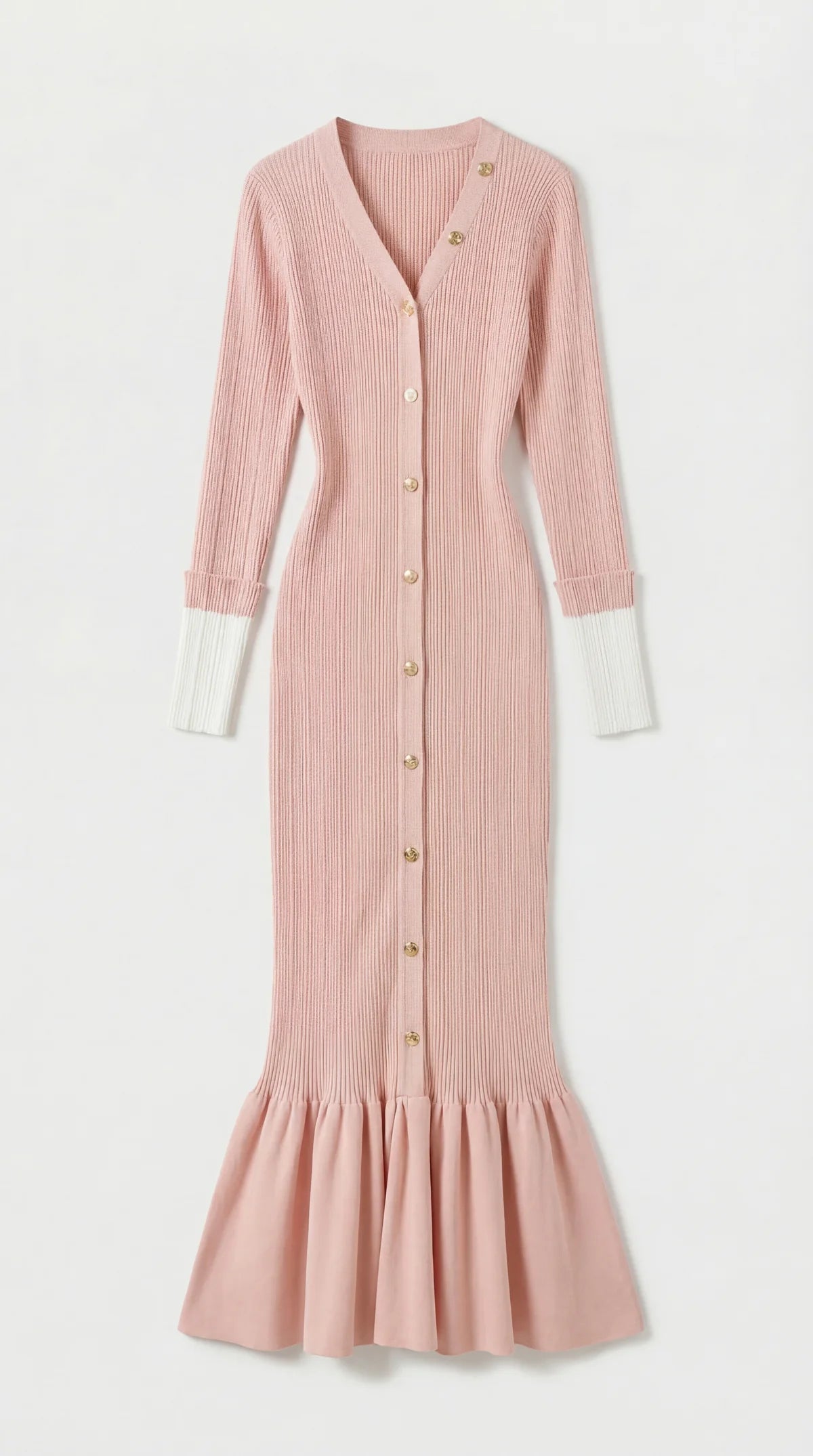 Jewel Button Fishtail Dress