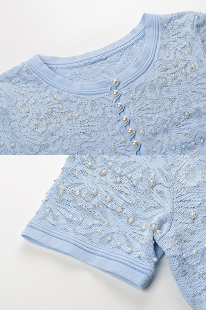Pearl Embellished Midi Dress in white, additional view