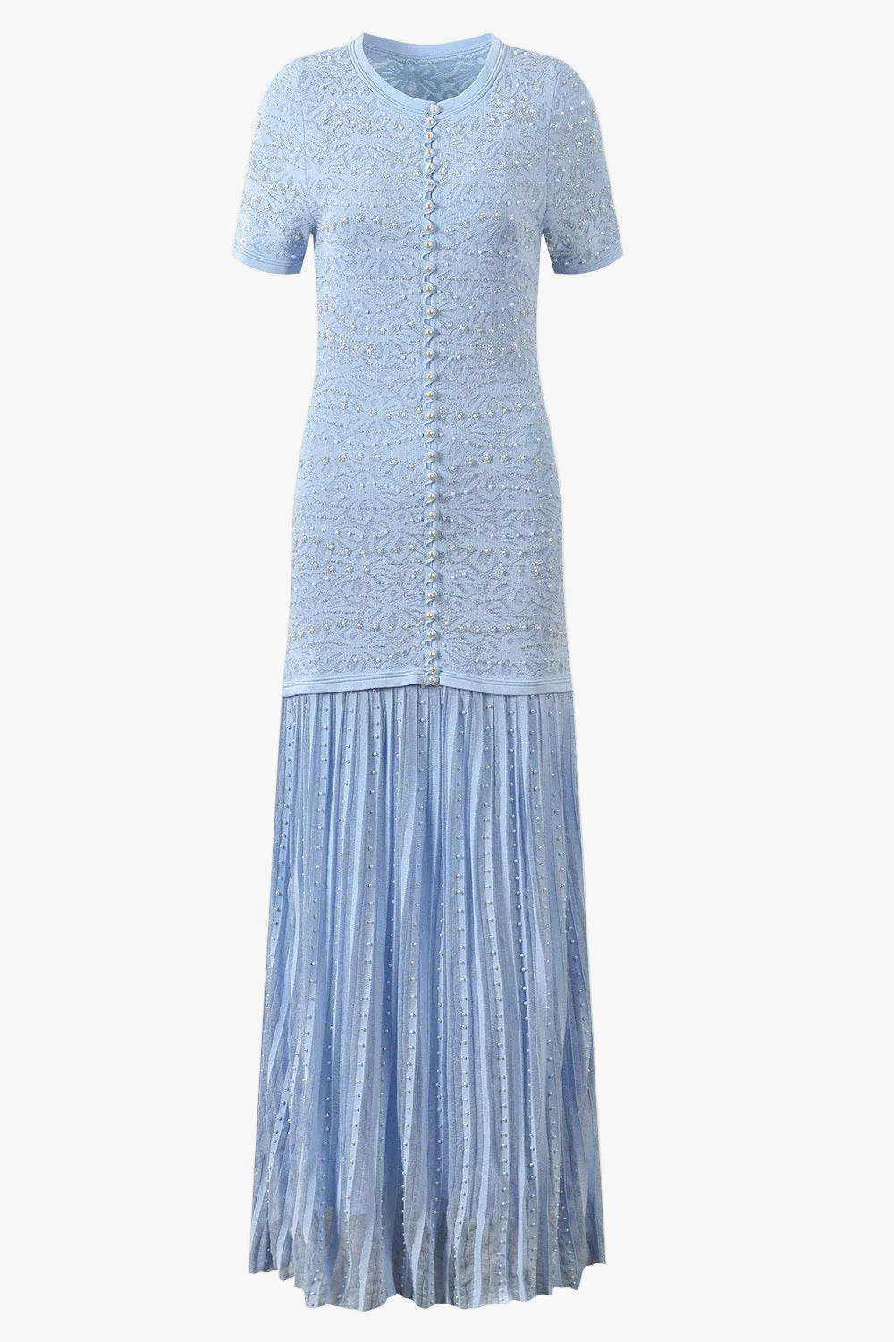 Pearl Embellished Midi Dress in white, additional view
