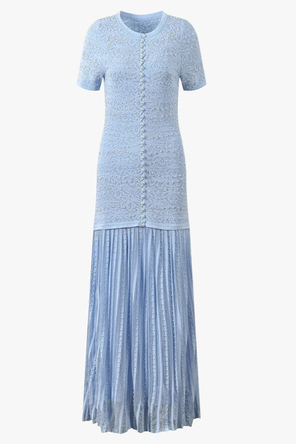 Pearl Embellished Midi Dress in white, additional view