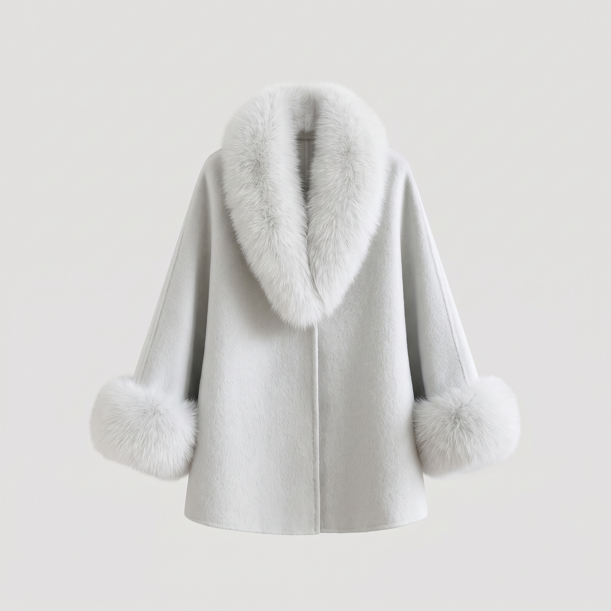 Plush-Trim Cape Coat