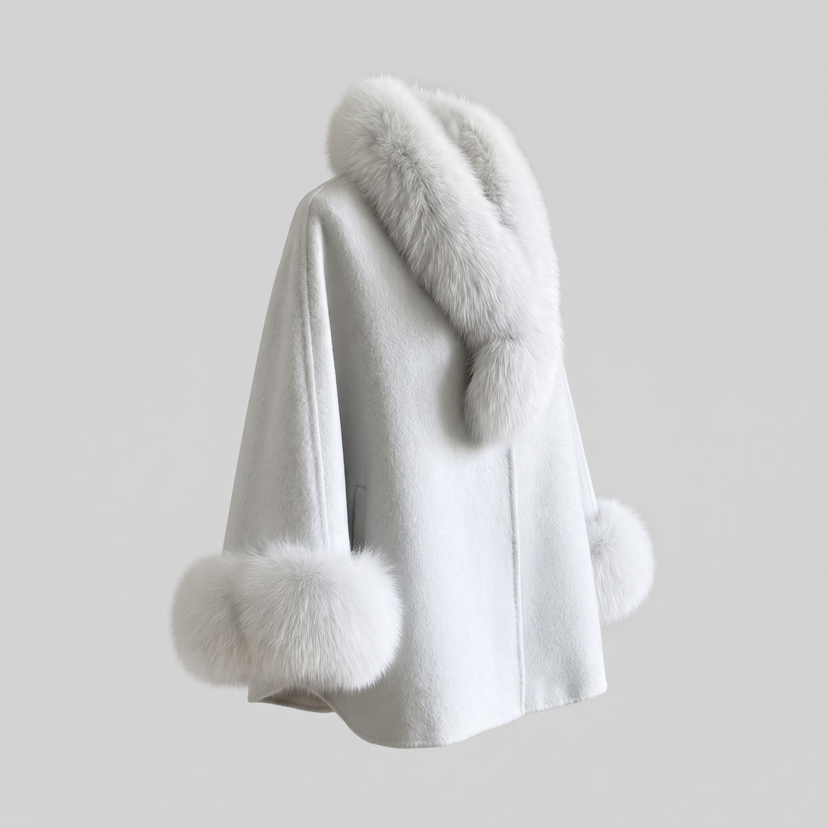 Plush-Trim Cape Coat