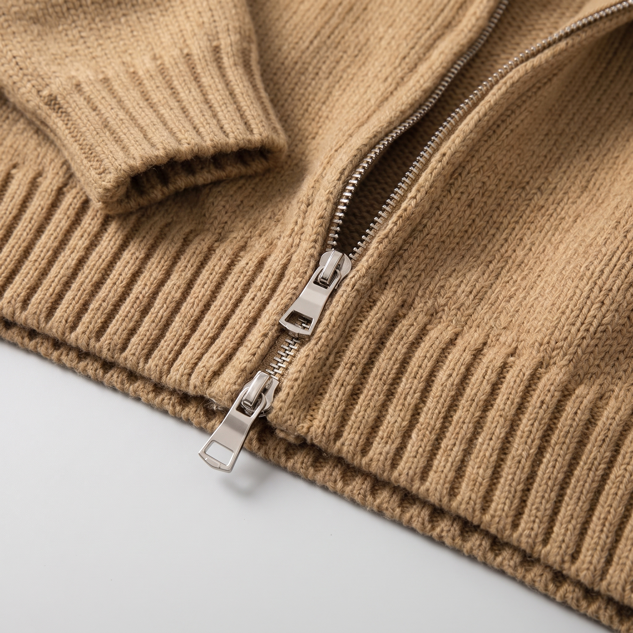 Detachable Fur-Collar Wool-Blend Jacket | LUVIERA