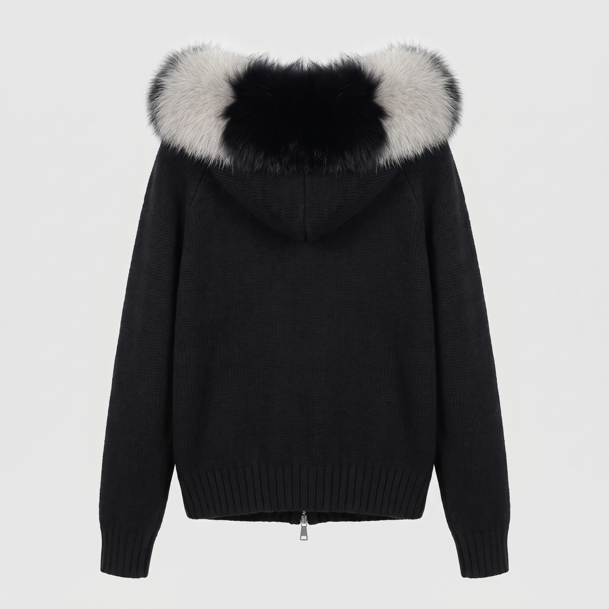 Detachable Fur-Collar Wool-Blend Jacket | LUVIERA