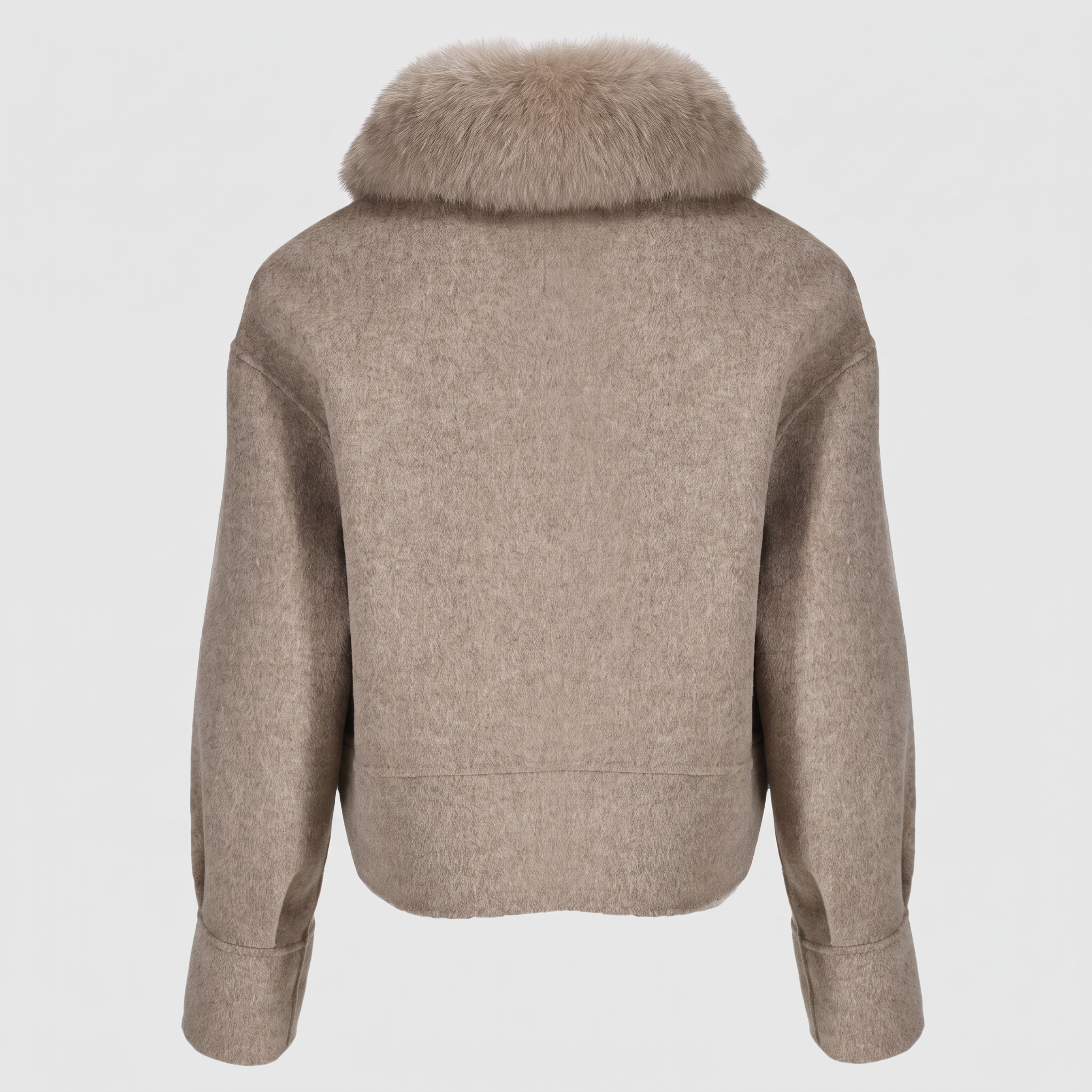 Detachable Fox-Fur Collar Cashmere Jacket
