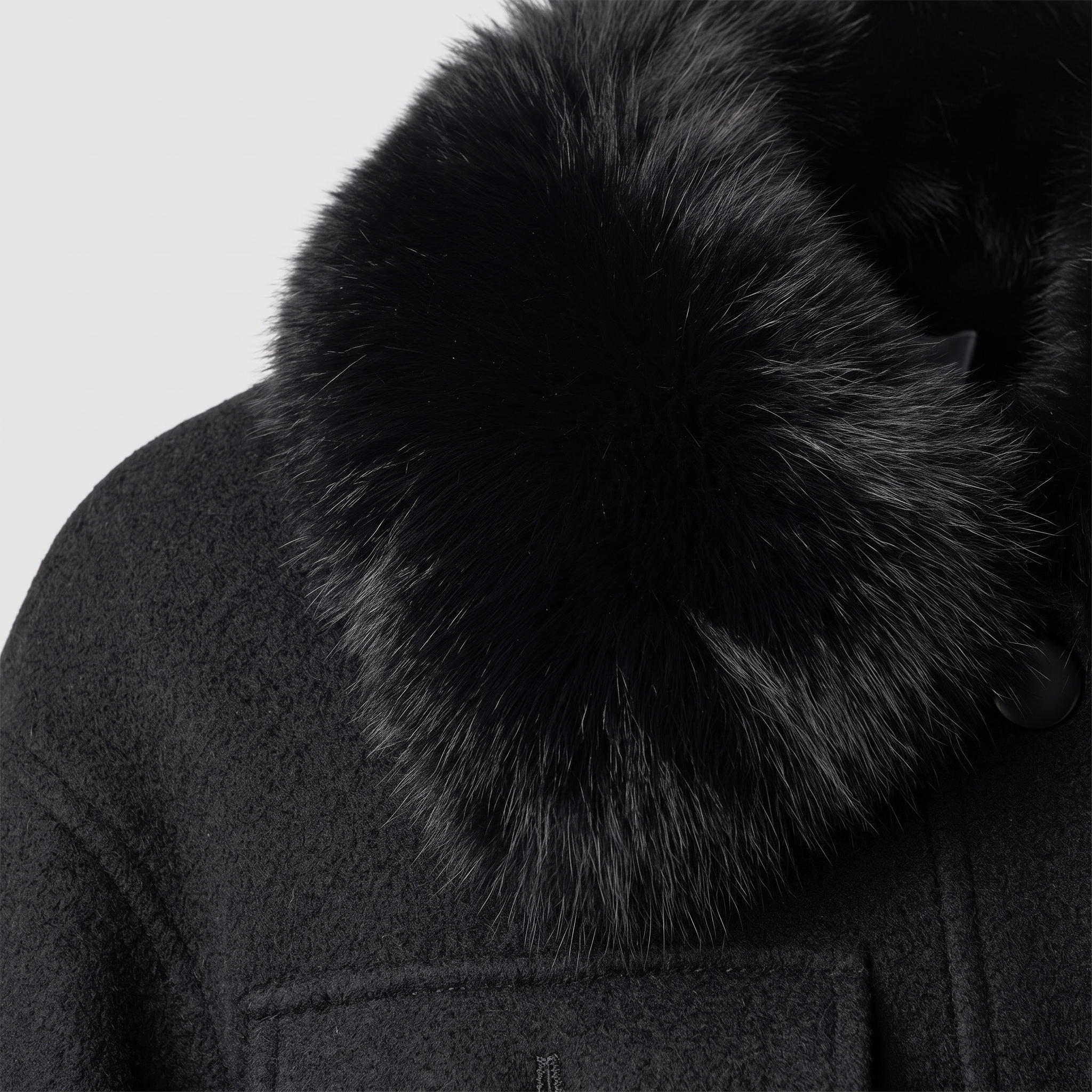 Detachable Fox-Fur Collar Cashmere Jacket