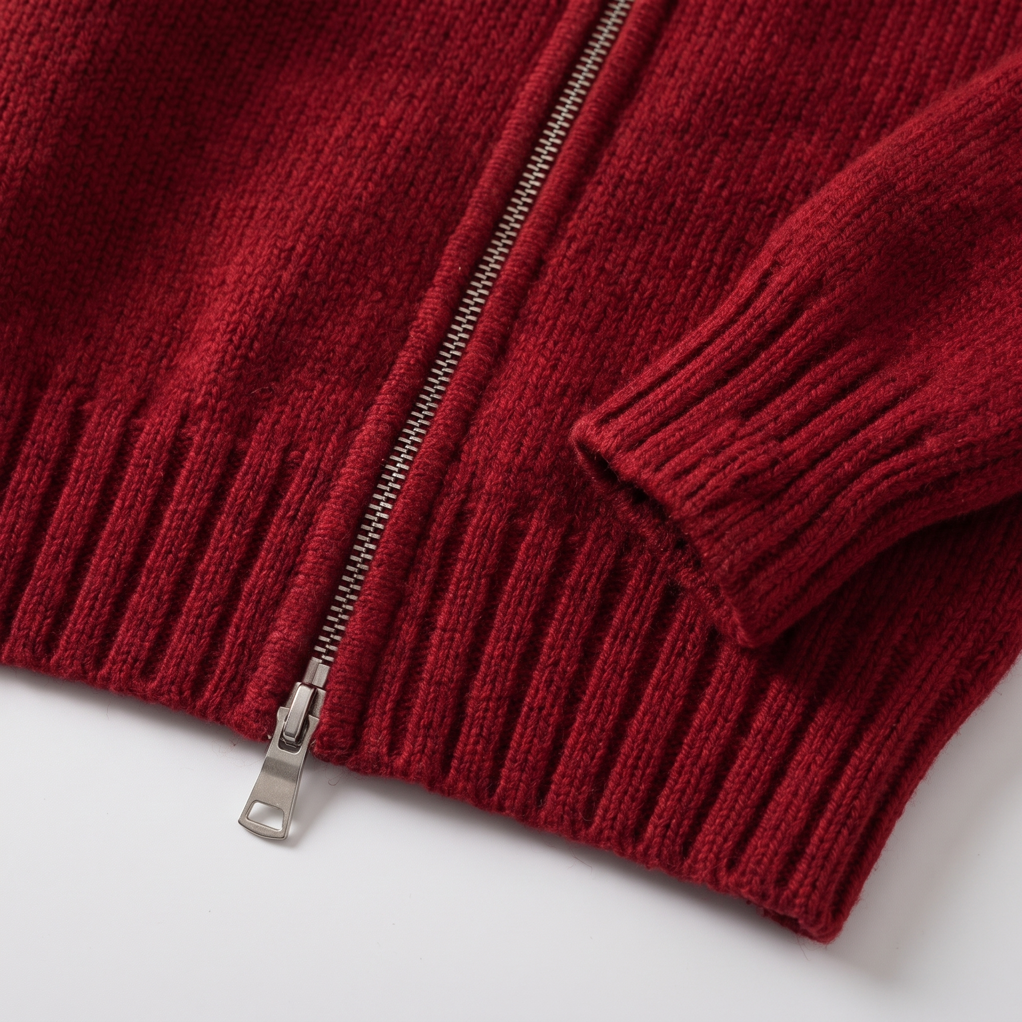 Detachable Fur-Collar Wool-Blend Jacket