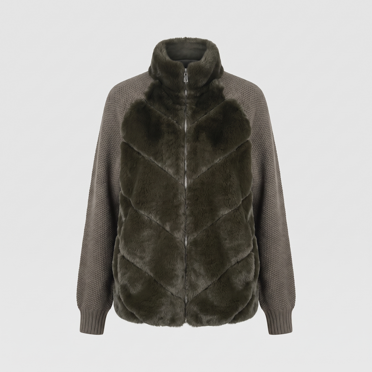 Rex Fur & Wool Knit Jacket